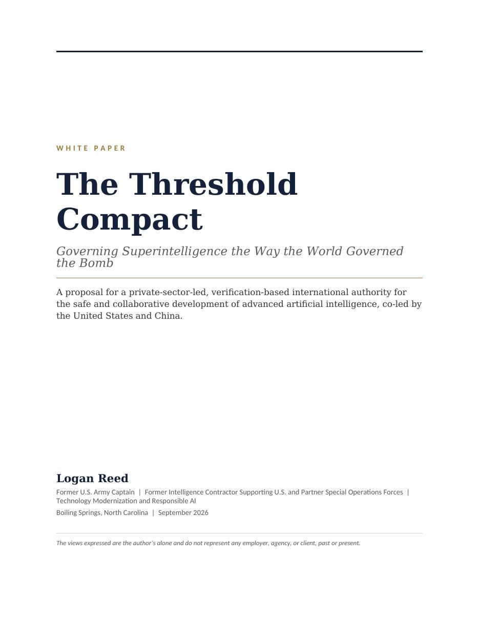 White paper cover: The Threshold Compact